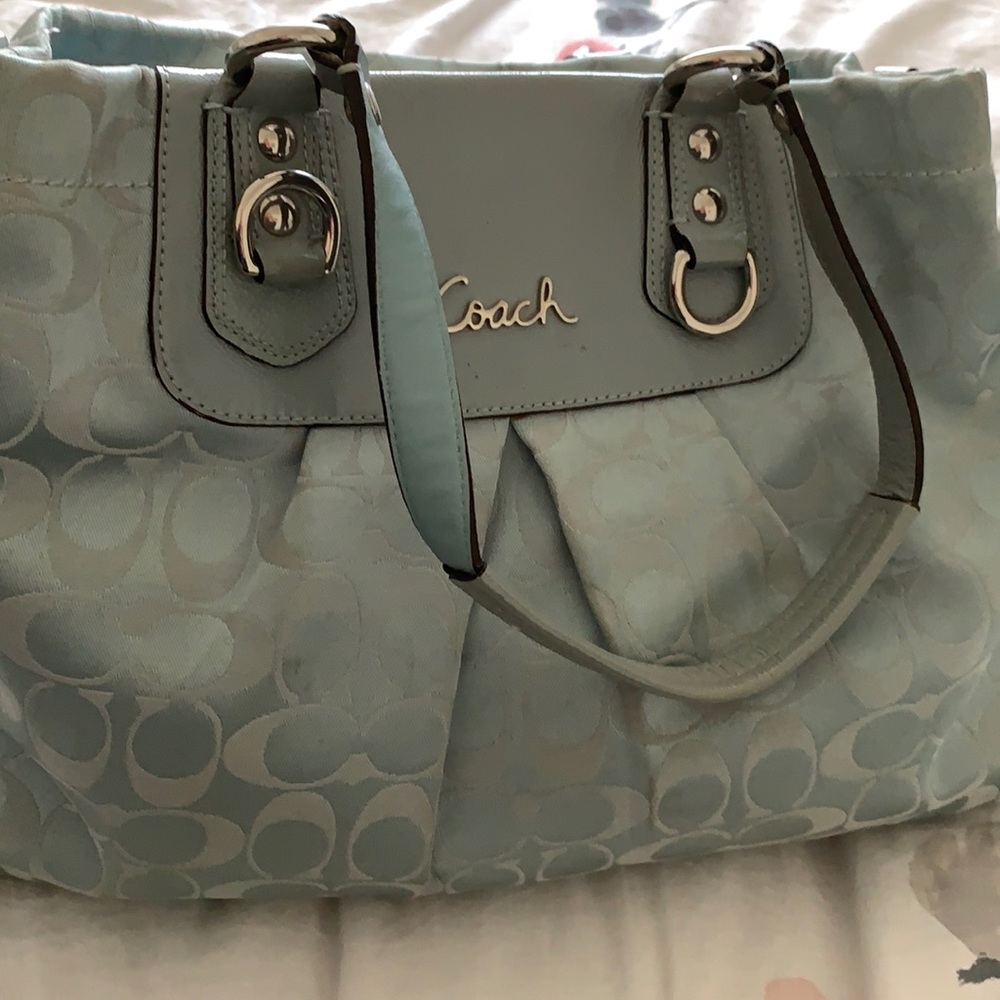 Baby blue coach purse